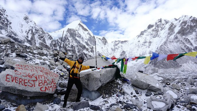 Trek to Gorakshep  and Hike to Mt. Everest Base Camp () then back to Gorakshep